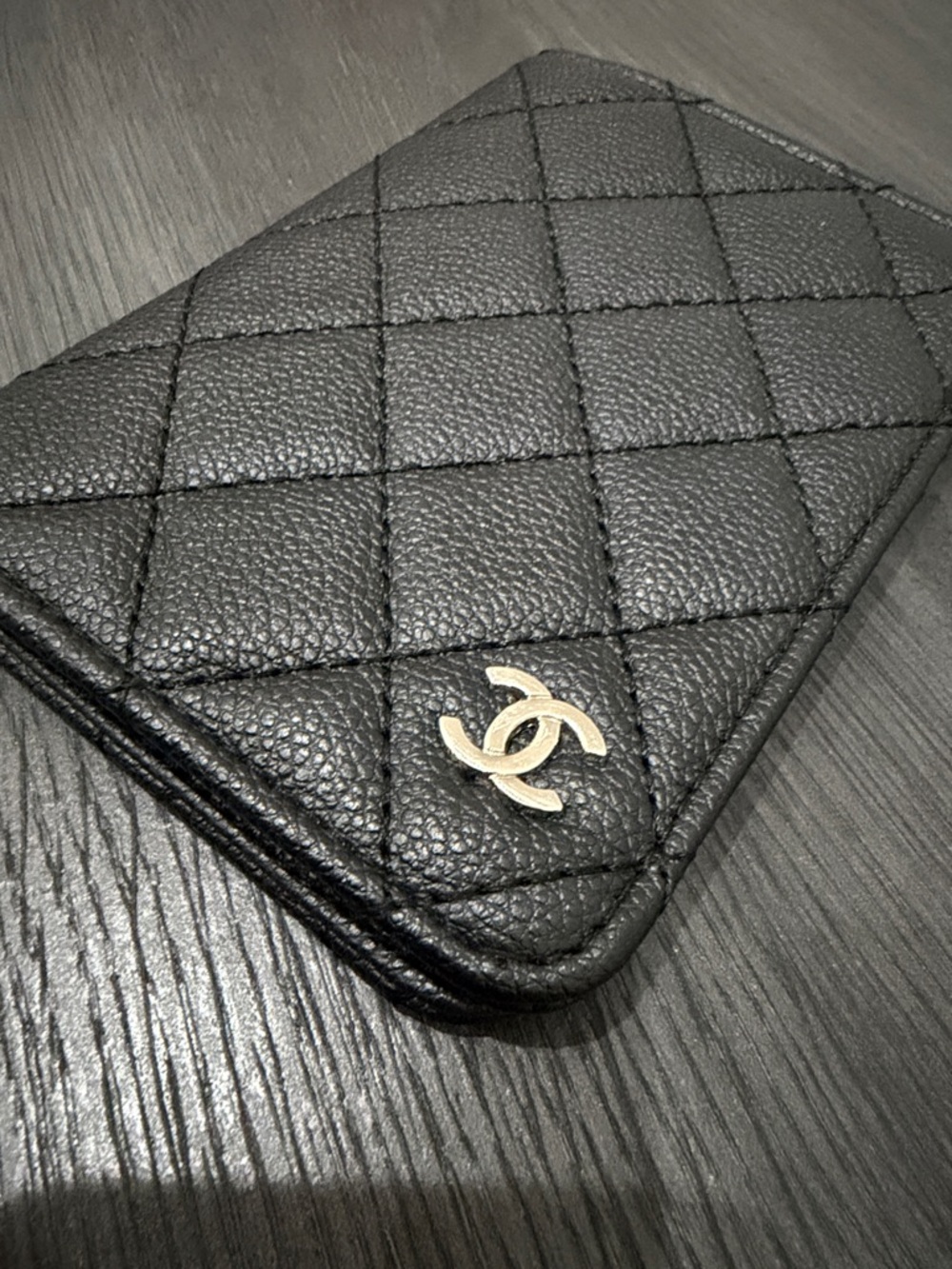 GWP/CHANEL Black Quilted Leather Passport Holder with CC Logo